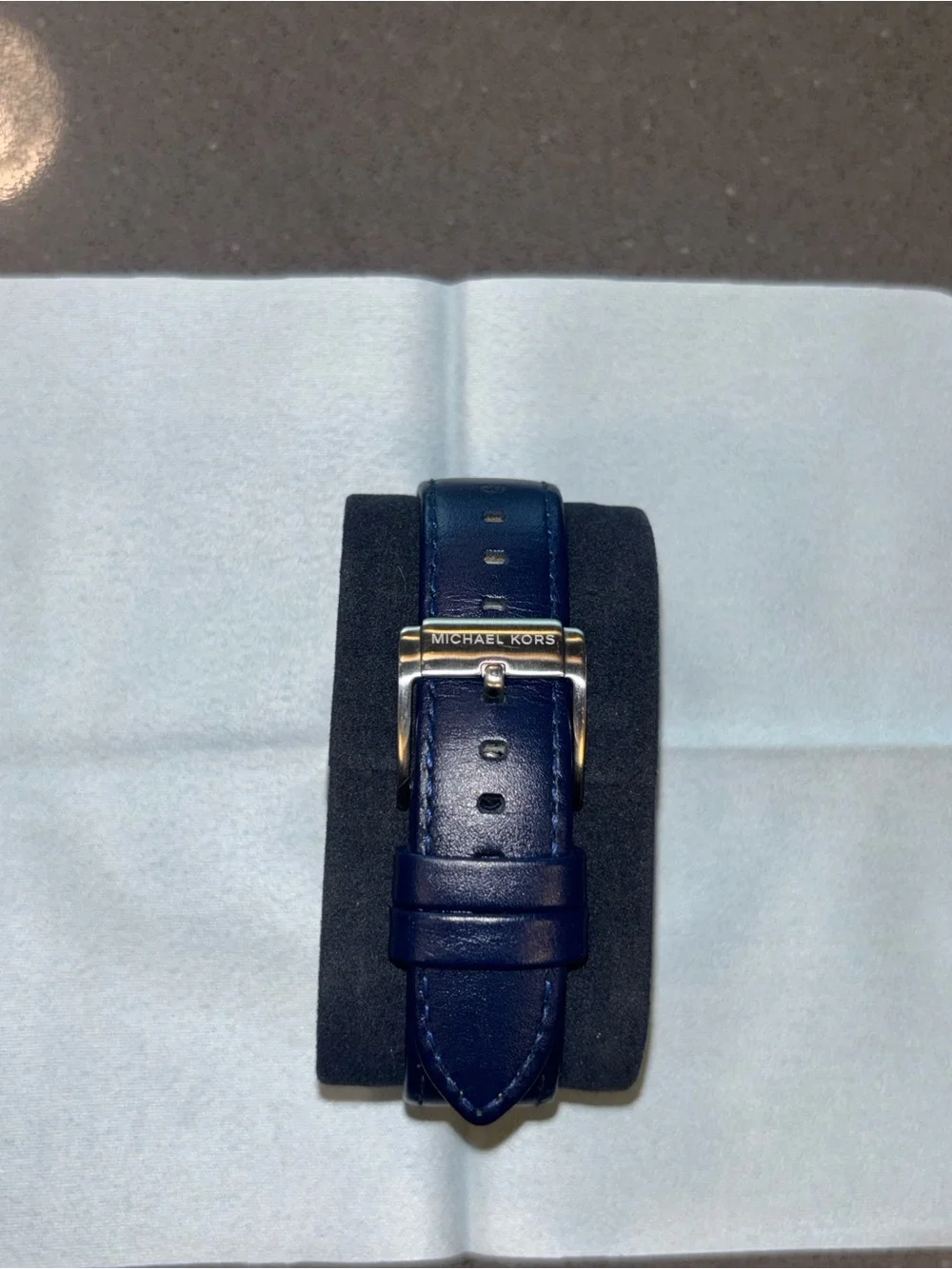 Michael Kors Blue watch - Leather Strap with Silver Case